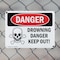 Signmission Drowning Danger Keep Out! Danger Sign, Plastic, 10in W x 7in L, 2PK OS-2PACK-DS-P-710-L-1712 - alternate 7